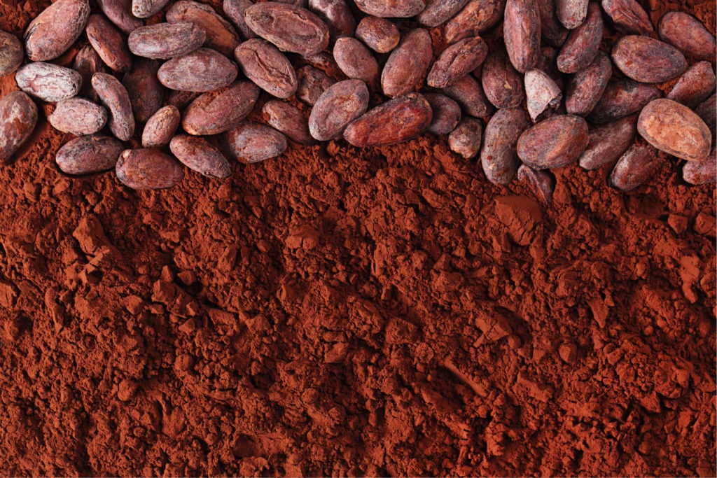 Cocoa beans and powder.