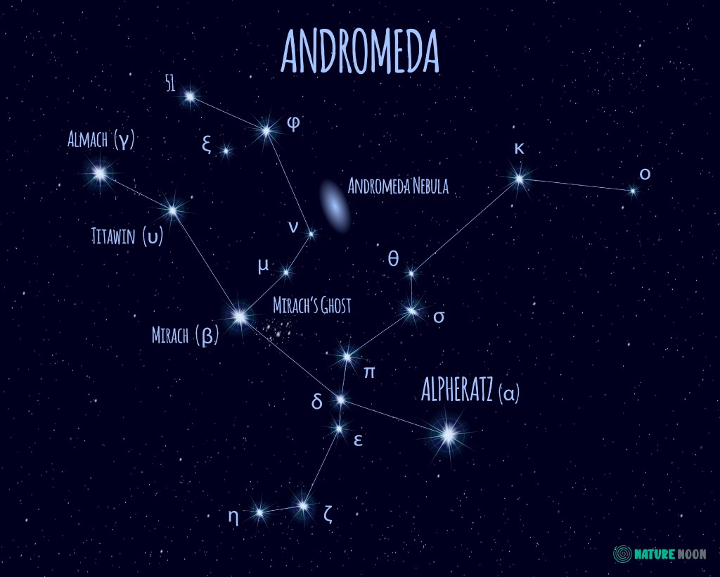 Andromeda star constellation.