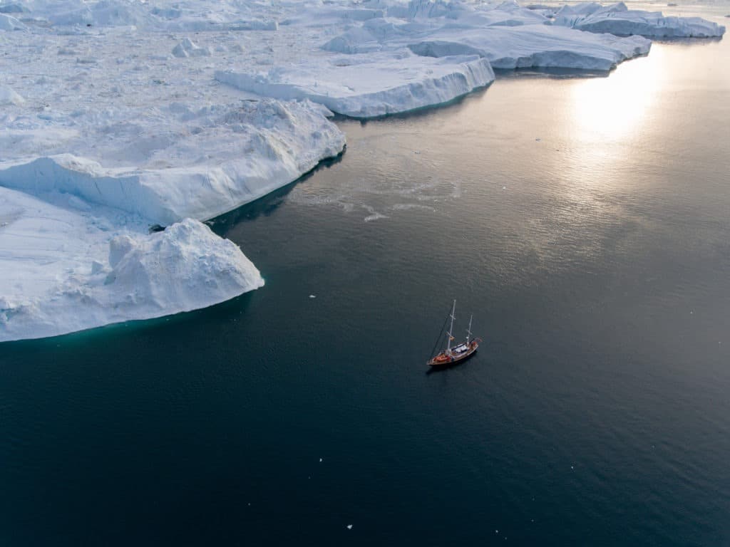 Greenland iceberg and ocean.